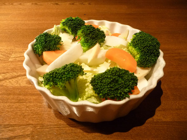 旬野菜の器蒸し わさびあん